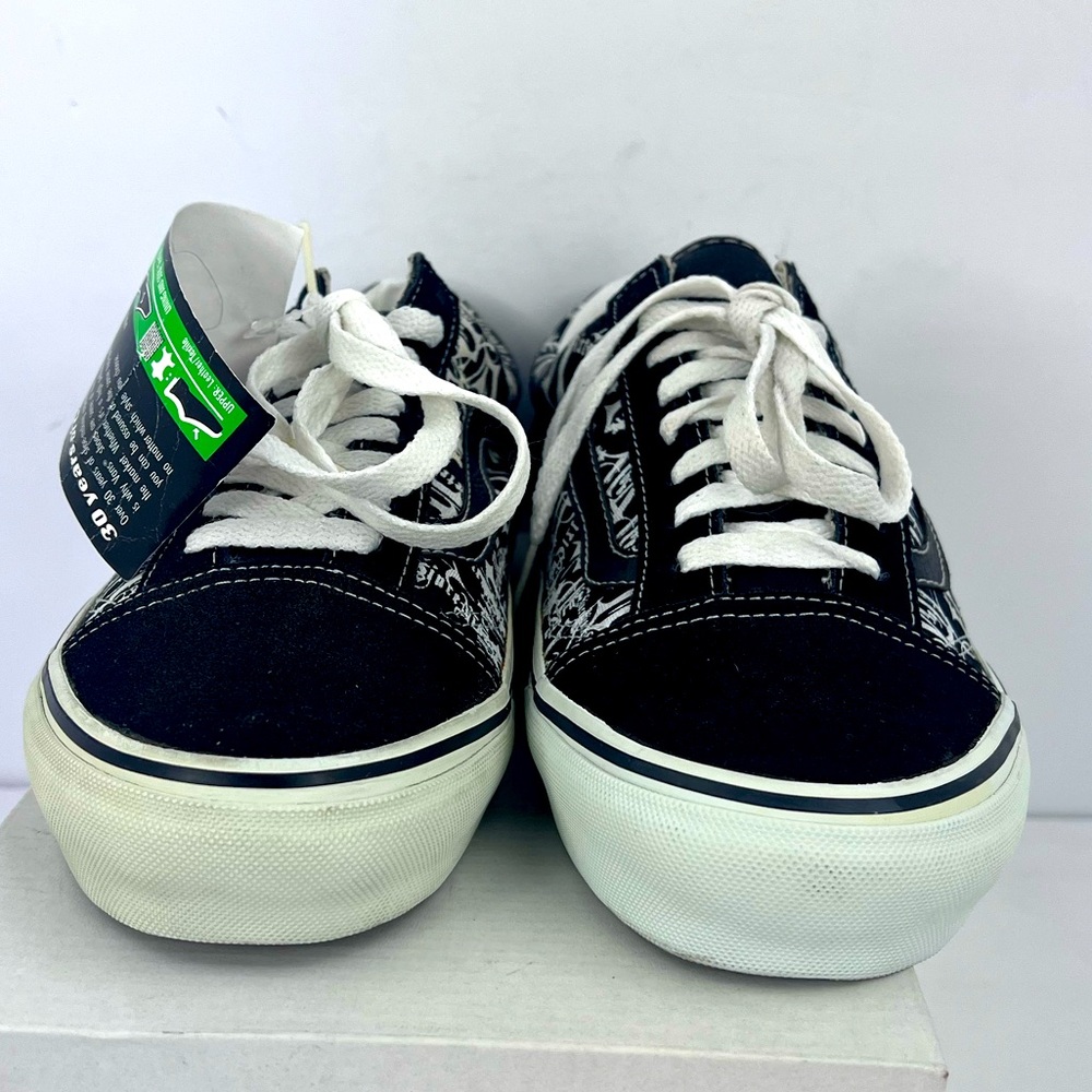 VANS OLD SKOOL LOW TOP NEWSPAPER WRITING COLOR BLOCK SHOES, MENS 8, WOMEN’S 9.5 - Picture 3 of 15